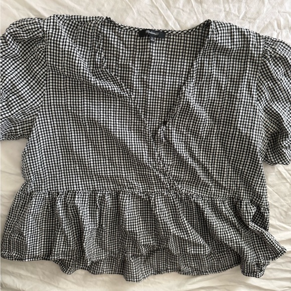 Madewell Crossover Peplum in Gingham - Picture 5 of 10
